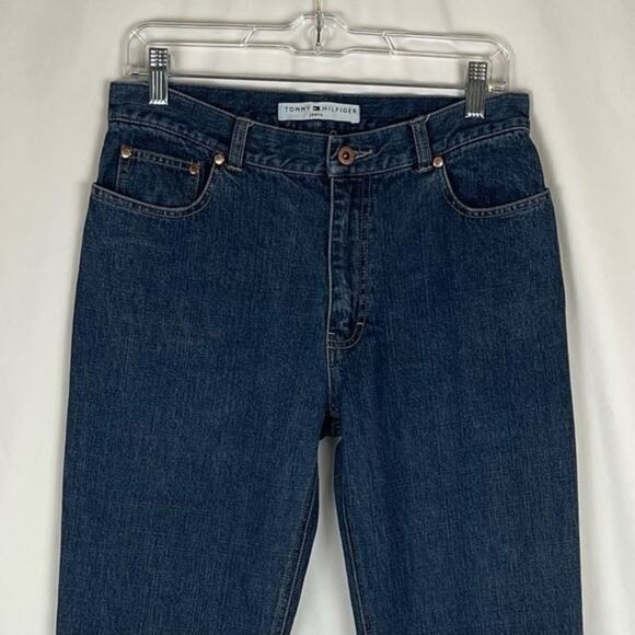 Tommy Hilfiger Embroidered Logo 100% Cotton Straight Leg Y2K Jeans NWOT Size 6 - Picture 2 of 11